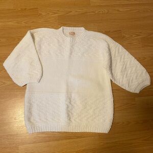 Hand knit white sweater